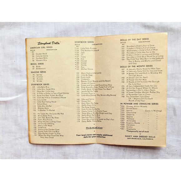 Nancy Ann Storybook Doll See Saw Marjory Daw #177 Original Box & Leaflet 1936-47 - Picture 11 of 11